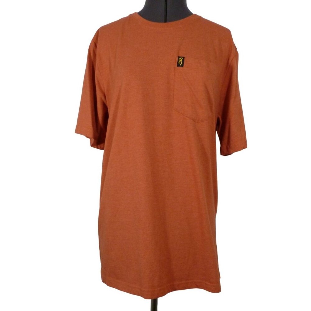 Browning short sleeve crew neck‎ pocket t-shirt rust L